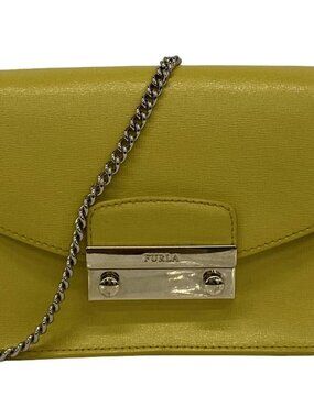 FURLA Julia - Dark yellow Leather Shoulder Bag